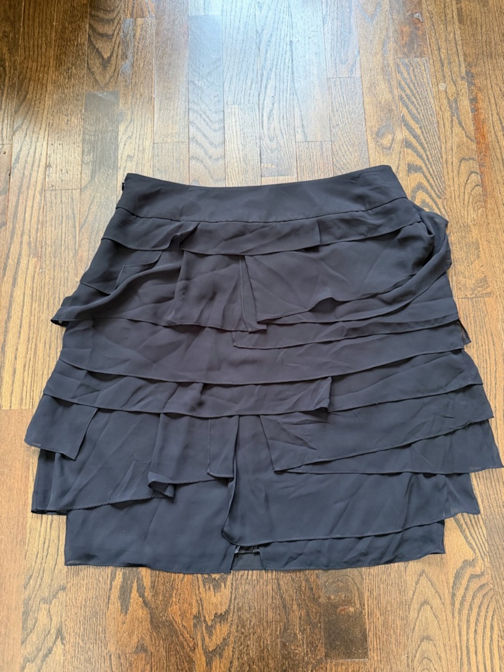 Calvin Klein Black Tiered Ruffle Mini Skirt